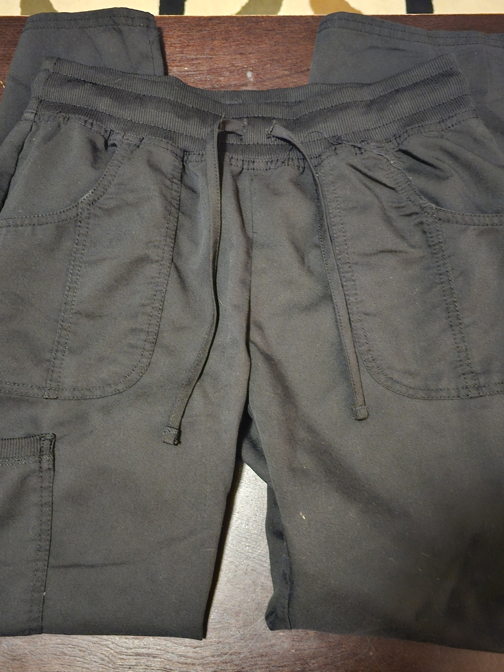 Scrubstar Black Cargo-Style Drawstring Joggers